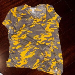 Yellow and Gray Camouflage T-Shirt